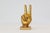 Gold Peace Sign Hand Symbol Sculpture For Sale - Image 4 of 8