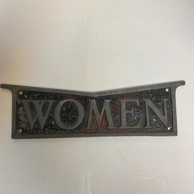 1941 cast aluminum WOMEN door plaque from a park demolition project. The original park was built in 1939 and a women and...