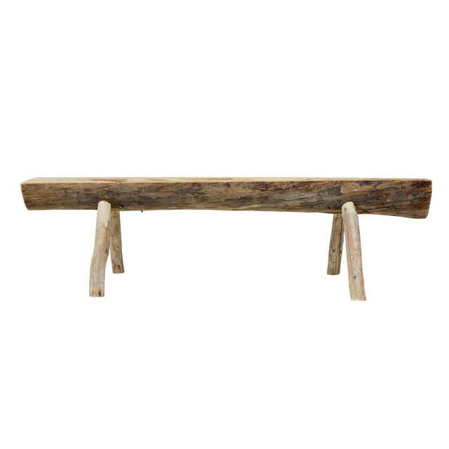 Scandinavian Handmade Log Benches, 1950, Set of 2 For Sale - Image 6 of 13