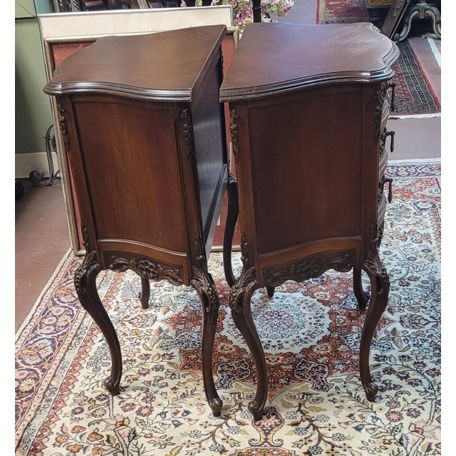Rustic European Pair 1920s Swan Leg Carved End Tables For Sale - Image 3 of 15