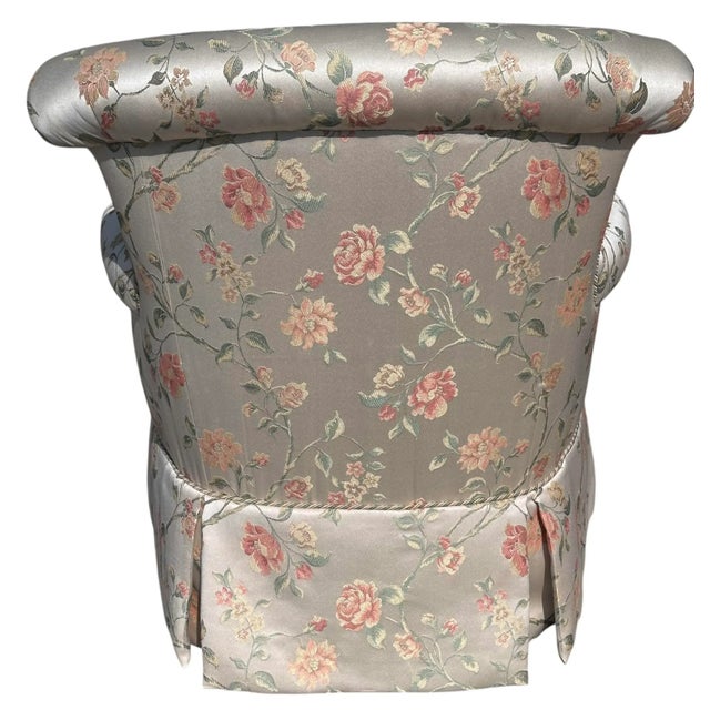 Textile Scalamandre Silk Floral Upholstered Swivel Slipper Chair - Joanne Carson Estate - 1 of 2 For Sale - Image 7 of 8