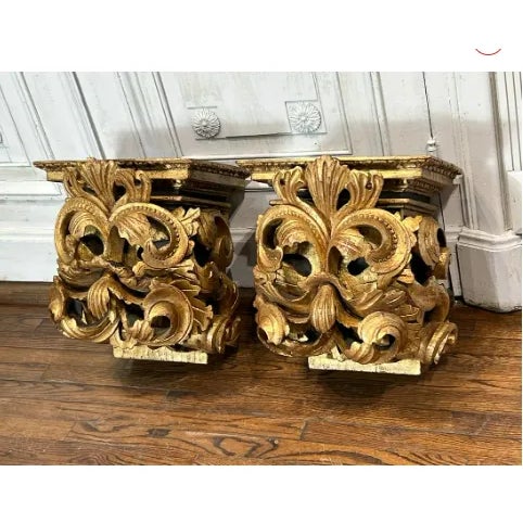 Pair of Antique Architectural Brackets With Scrolls For Sale - Image 4 of 7