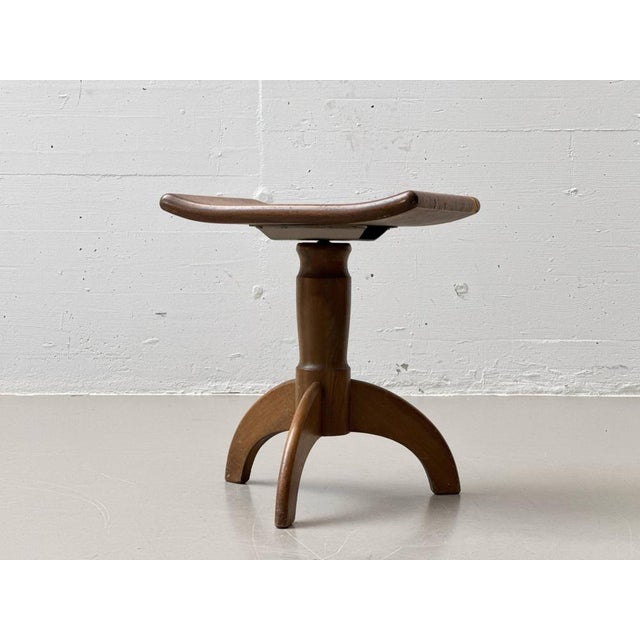 Height-Adjustable Piano Stool in Beech, 1920s For Sale - Image 9 of 18