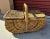 Rustic European Double Side Picnic Basket, Great for display or gathering up flowers or perfect for yarn. 25in w x 17in h...