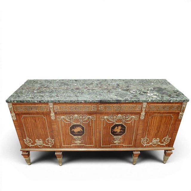 Pair of French Antique Satinwood Marble Top Servers, Sideboard. For Sale - Image 4 of 14