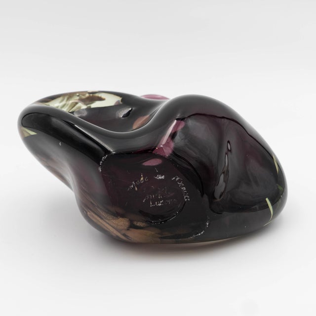 Glass 1970s Hand-Blown Art Glass Perfume Bottle For Sale - Image 7 of 8