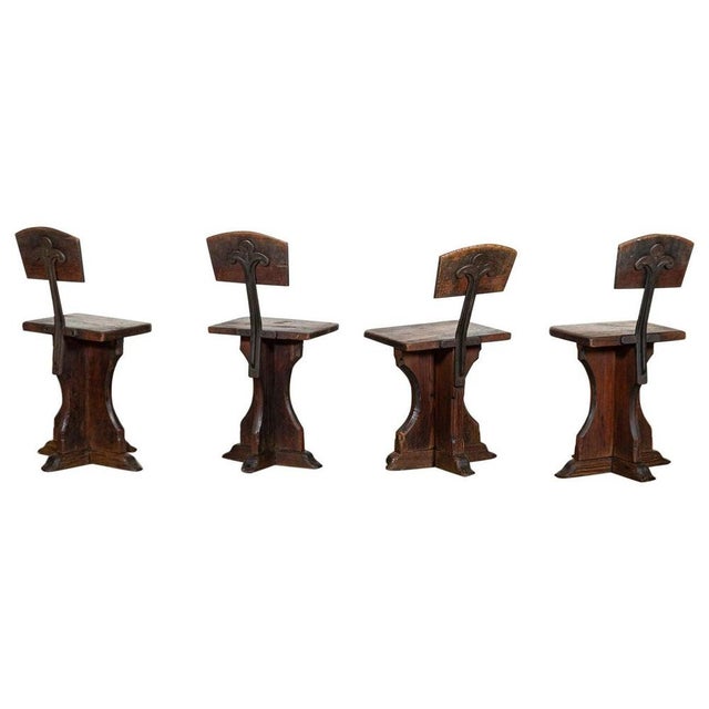 19th Century English Ecclesiastical Pine Chairs, 1890s, Set of 4 For Sale - Image 15 of 15