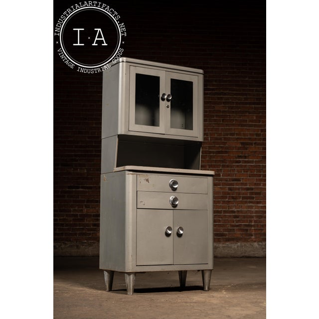 Industrial Vintage Steel Bel Geddes Dental Cabinet by Hamilton For Sale - Image 3 of 10