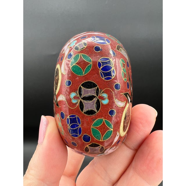 Mid 20th Century Chinese Cloisonné Yuanbao Wealth Ingot Trinket Boxes - Set of Three For Sale In Washington DC - Image 6 of 12