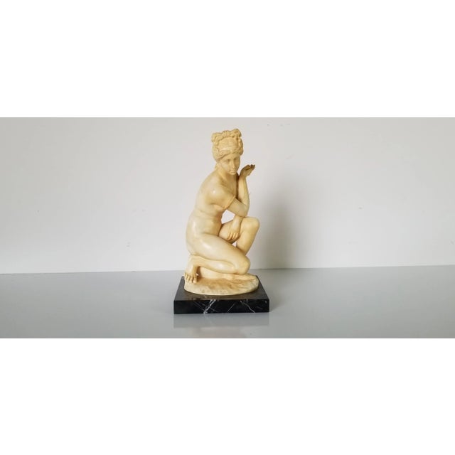 This is a great little vintage Italian sculpture of a classic Venus from A. Santini. made of bonded marble. "La Source." A...
