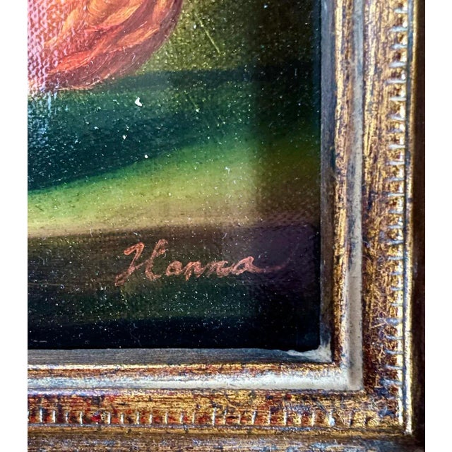 Vintage Floral Arrangement Oil Painting For Sale In Atlanta - Image 6 of 6
