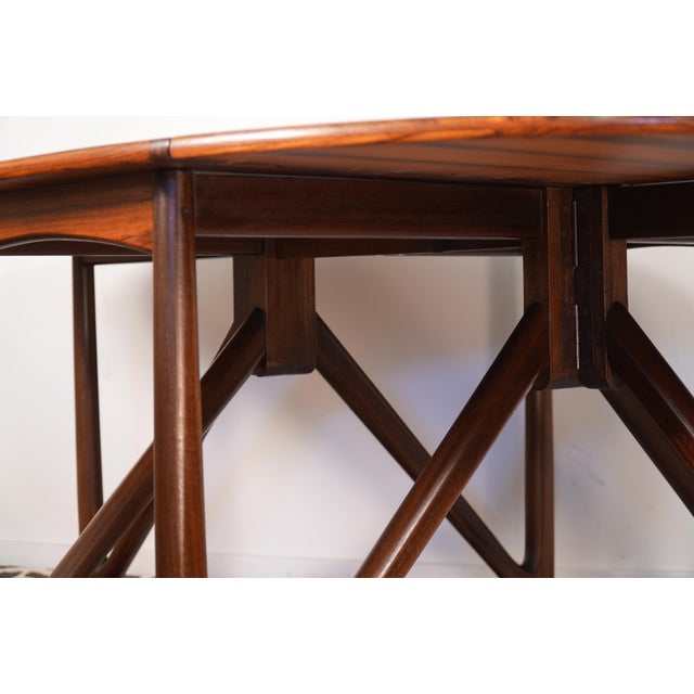 Wood 1960s Niels Koefoed Model #304 Rosewood Gateleg Dining Table Denmark For Sale - Image 7 of 15