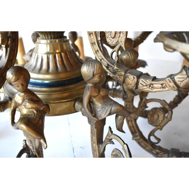 Antique French Empire Napoleon III Bronze Ormolu Chandelier For Sale In San Francisco - Image 6 of 13