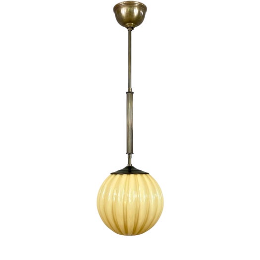 Art Deco Opaline Glass Pendant by Christian Bergh, Sweden 1930s For Sale