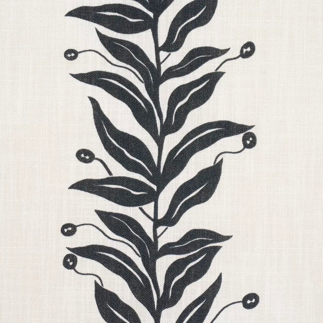 Schumacher Schumacher x Marian Mcevoy Tendril Stripe Indoor/Outdoor Fabric In Black & Cream For Sale - Image 4 of 6