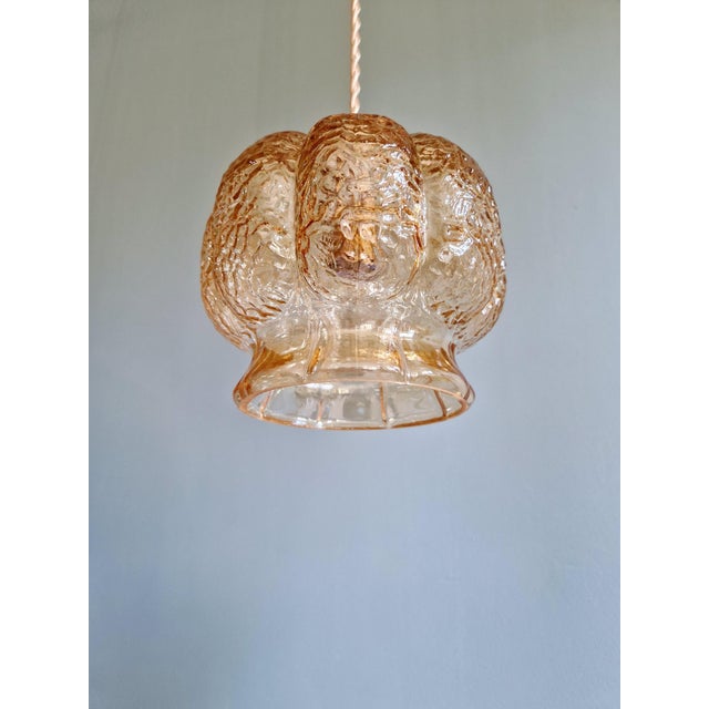 Vintage Amber Glass Pendant Light, 1960s-1970s For Sale - Image 6 of 18