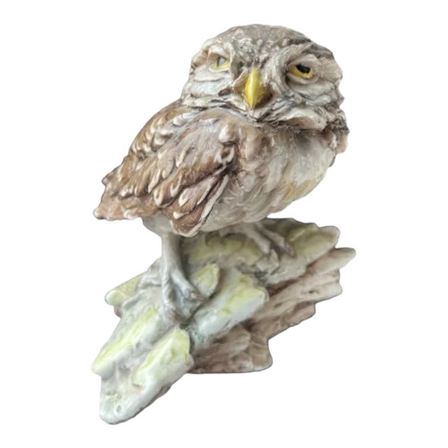 Vintage Mid 20th Century Giuseppe Tagliariol Italian Owl Sculpture Figurine Ceramic For Sale