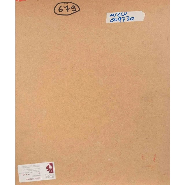 Oil on wooden table realized by Luciano Schifano (1943) in 1987. Hand signed and titled. Very Good condition. This piece...