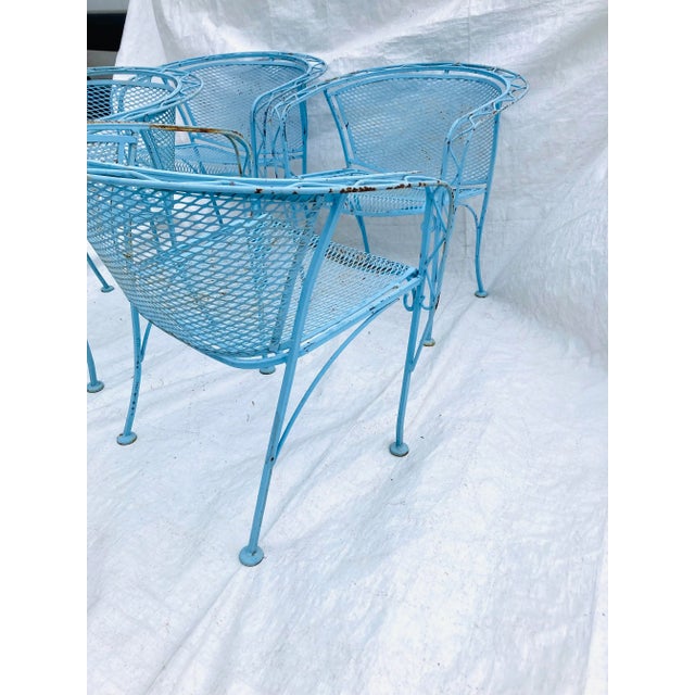 1940s Mid-Century Salterini Woodard Wrought Iron Patio Chairs - Set of 4 For Sale - Image 9 of 10