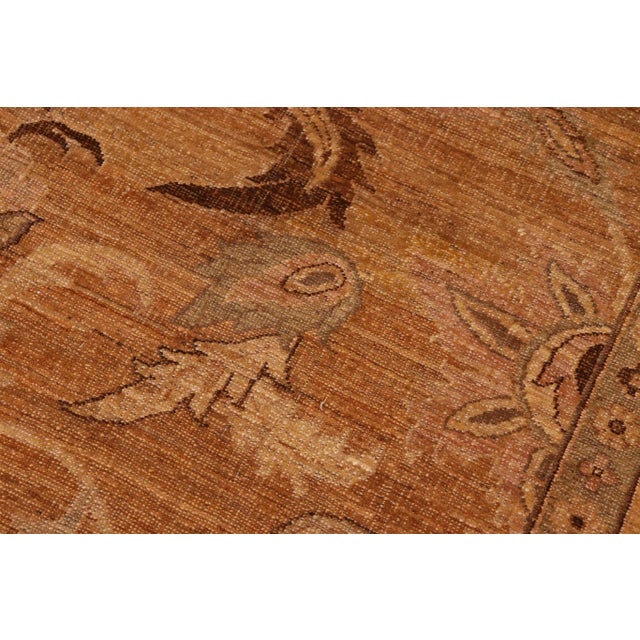 Textile 1980s Vintage Rustic Brown/Gold Wool Rug - 8'3" X 9'5" For Sale - Image 7 of 9