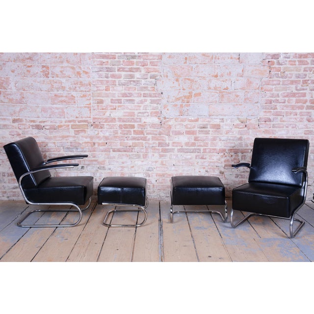 Metal Art Deco Lounge Chairs by W.H.Gispen for Mücke Melder, Czech, 1930s, Set of 2 For Sale - Image 7 of 8