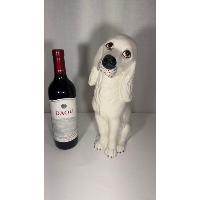 Mid-Century Modern Vintage Italian Mid-Century Modern Glazed Ceramic Cocker Spaniel Dog Figurine For Sale - Image 3 of 12