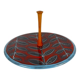 Mid-Century Modern Italian Ceramic Tray with Handle, 1960s For Sale