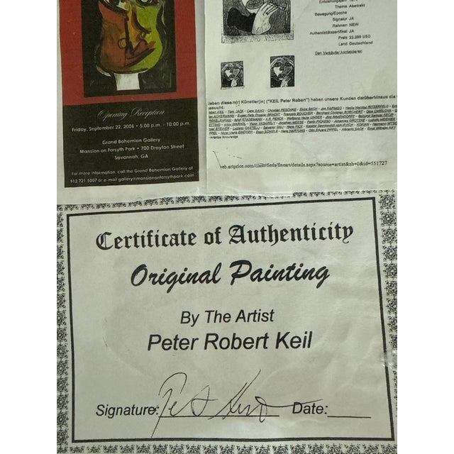 Green 1970s Peter Keil Original Abstract Cougar Painting For Sale - Image 8 of 8