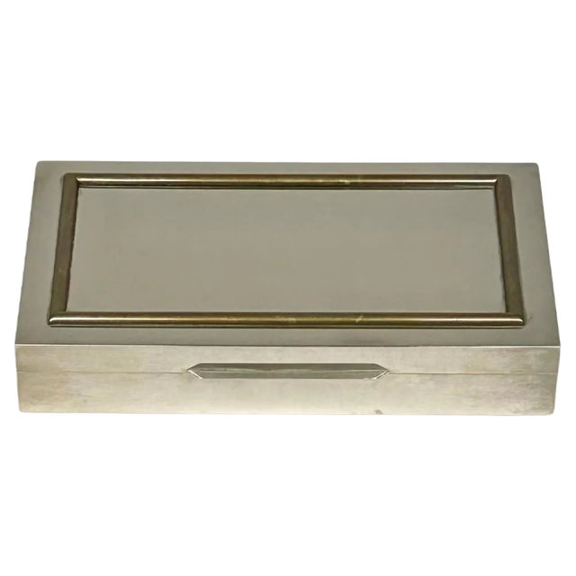 Box in Polished Steel, Brass and Wood from Rue Royale, France, 1970s For Sale