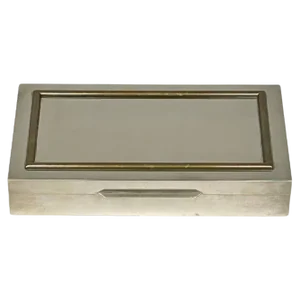 Box in Polished Steel, Brass and Wood from Rue Royale, France, 1970s