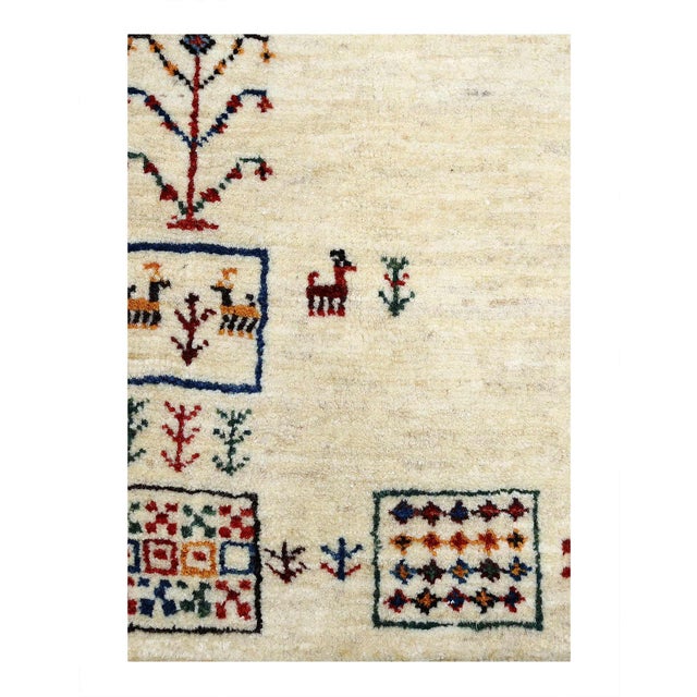 This Gabbeh rug is has been knotted by hand in southern Persia. Thus, it counts to the most valuable Gabbeh ever made. Not...