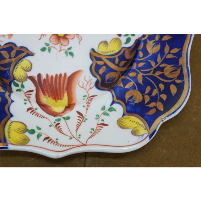 30 Pc Antique Gaudy Welsh Porcelain Cobalt Tulip Tea Coffee Demitasse Set For Sale - Image 9 of 17