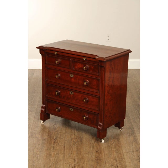 Antique English Mahogany & Rosewood Bachelor's Chest For Sale - Image 10 of 12