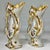 Late 19th Century Antique Jacob Petit Style Old Paris Vases, Sculptural Gold Gilt, Hand Painted Porcelain, Spill Vases - a Pair For Sale - Image 5 of 11