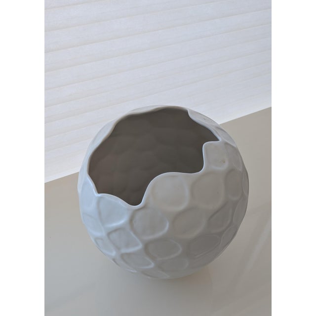 Modern White Abstract Vase For Sale - Image 3 of 3