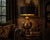 Traditional Grand Vintage Brass & Bronze Urn Table Lamp With Black & Gold Drum Shade For Sale - Image 3 of 4