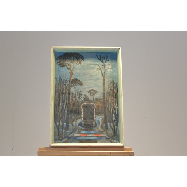 Modern Endstation, Wilhelm Schläger, 1967, Oil on Canvas in Original Frame For Sale - Image 3 of 6