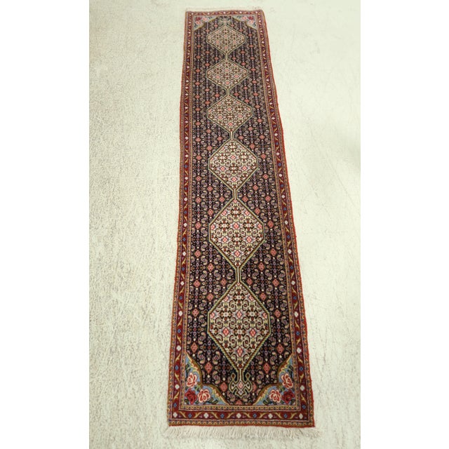 Red Senneh Pattern Approx. 2x8 Runner Wool Rug For Sale - Image 8 of 8