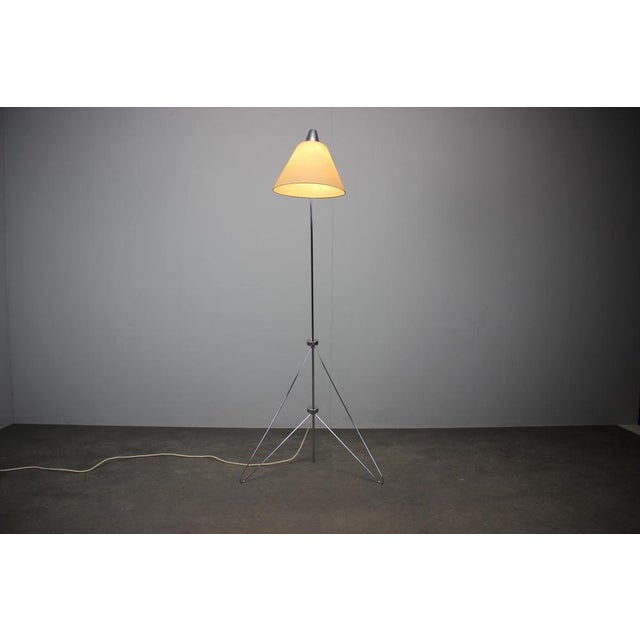 Giraffe Floor Lamp in Chrome with Handmade Parchment Shade attributed to Josef Hůrka for Napako, 1960s For Sale - Image 14 of 18