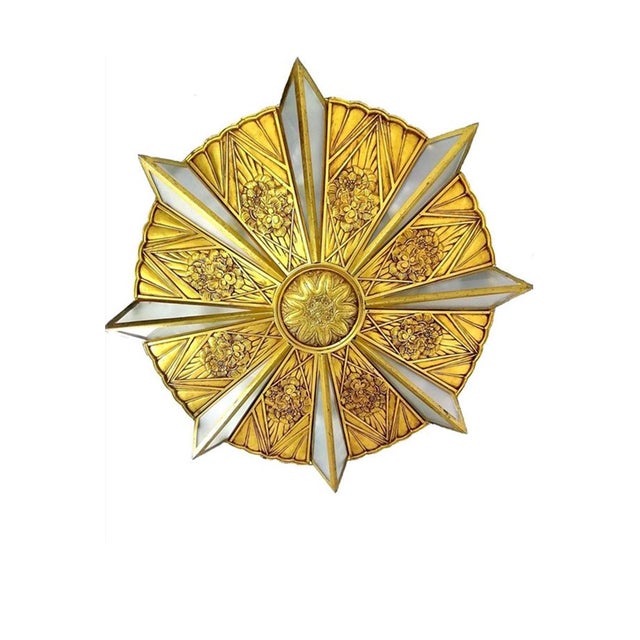 French Art Deco Lamp in Gilded Bronze, 1920s For Sale - Image 4 of 5