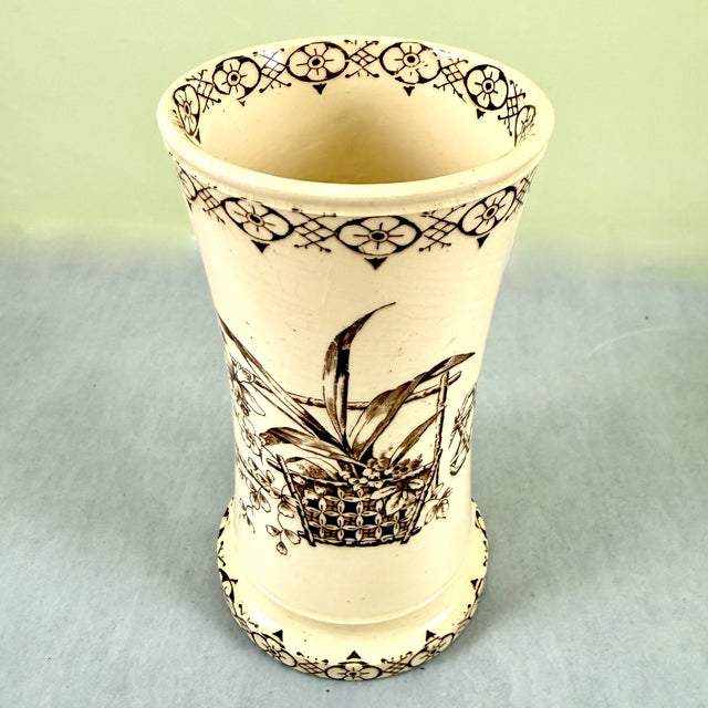 Staffordshire Bridgwood & Clarke Ironstone Aesthetic ‘Orchid’ Toothbrush Holder, Circa 1860 For Sale - Image 4 of 14