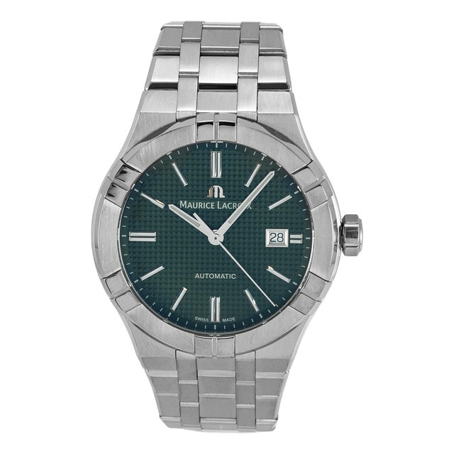 Maurice Laroix Aikon Automatic Date 42mm AI6008-ss00f-630-D Green Steel Watch For Sale