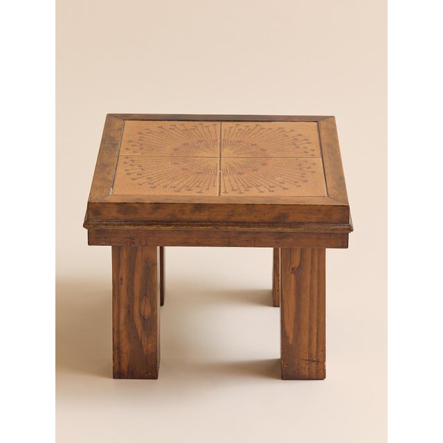 1960s The Danish Tile Top Low Side Table For Sale - Image 4 of 9