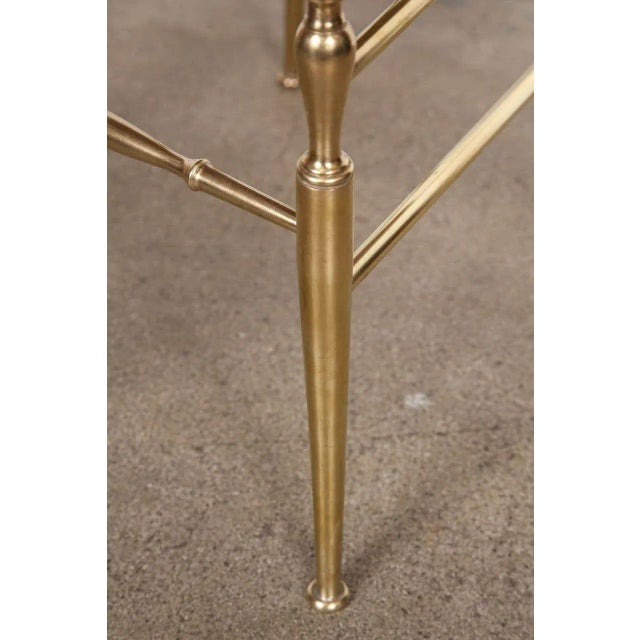 Pair of 1960s Italian Brass Chiavari Side Chairs With Red Velvet Seats For Sale In Palm Springs - Image 6 of 12