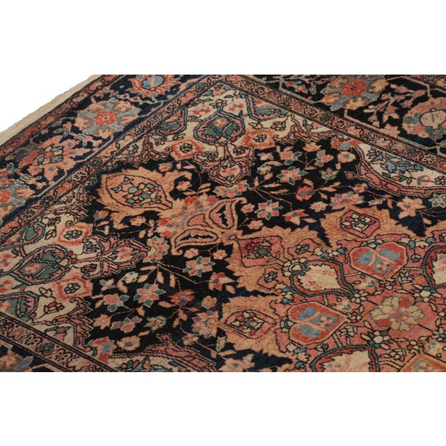 Textile Antique Farahan Persian Rug With Colorful Floral Medallion, From Rug & Kilim For Sale - Image 7 of 8