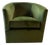 Custom Swivel Chair With Green Performance Fabric & Thibaut “Green Ming” Back For Sale