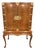 1980s Burl Walnut Chinoiserie Style Media / Bar Cabinet For Sale