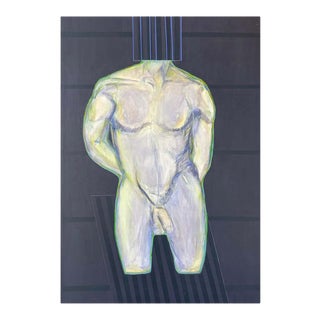 Robert English, Large Male Nude Abstract Expressionist Painting, 1980s For Sale