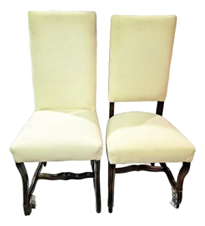 1920s French Louis XIV Style Os-De-Mouton Side Chairs, Assembled- a Pair