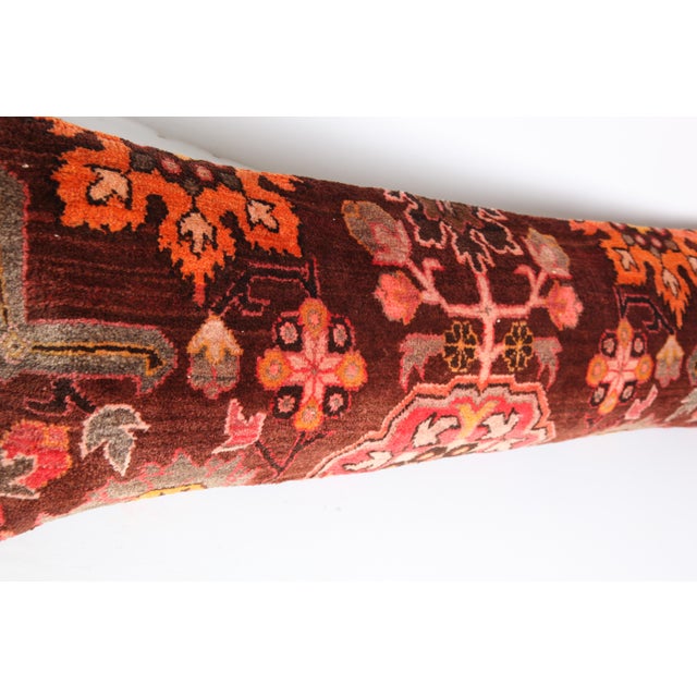 Vintage Oriental Motif Lumbar Cushion Cover -16'' X 53'' For Sale - Image 9 of 12